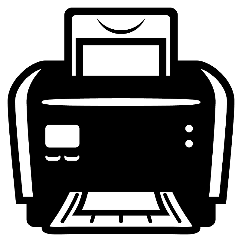 Printer Clipart Black and White