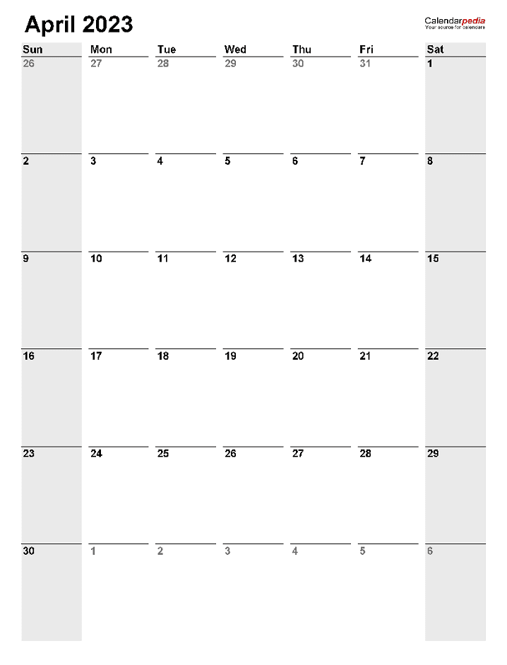 April 2023 Calendar Png Image