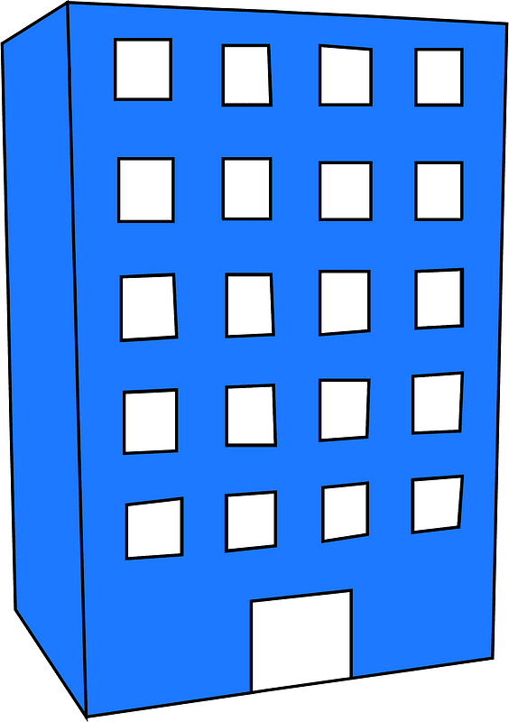 Blue Building Clipart Transparent Background