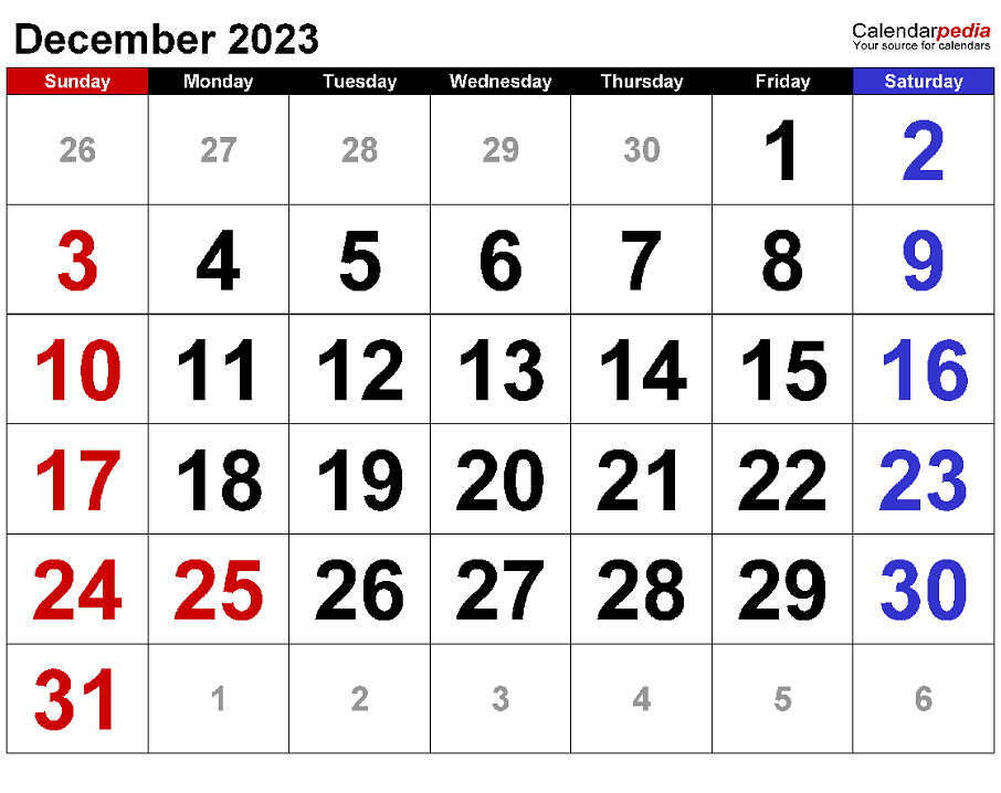 December 2023 Calendar Clipart Png