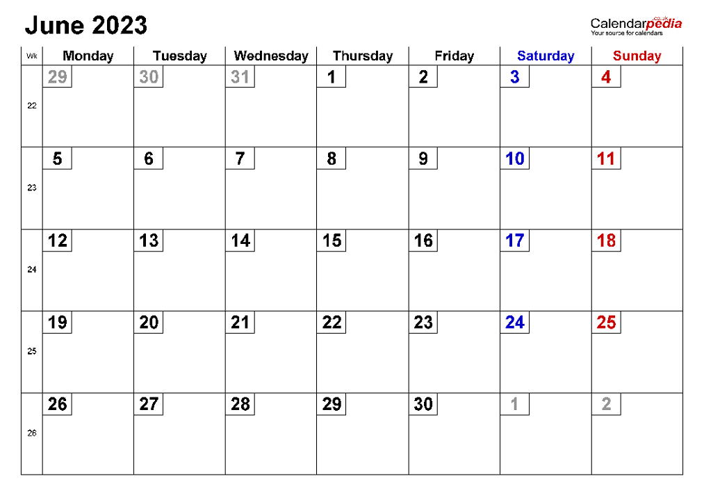 Download June 2023 Calendar Image