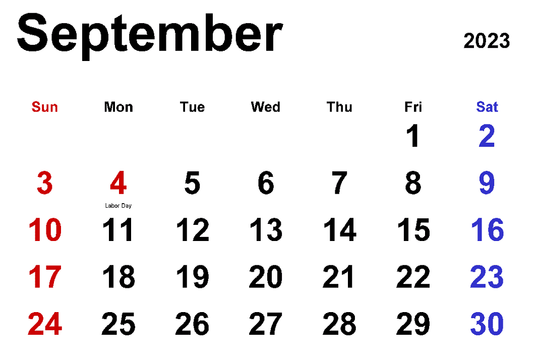 Download September 2023 Calendar