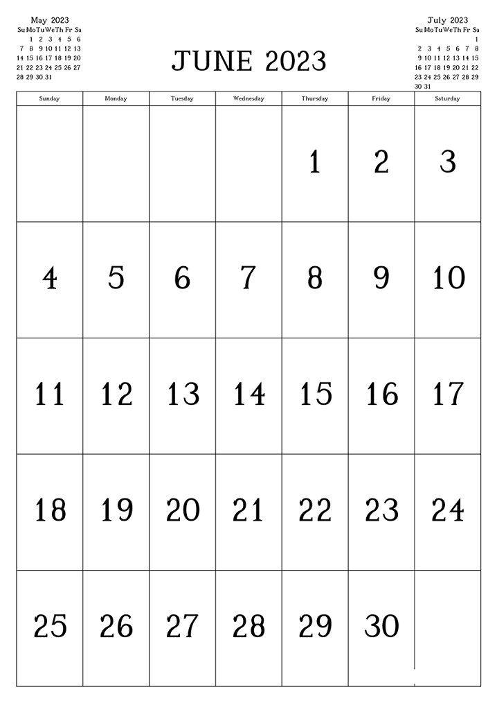Free June 2023 Calendar