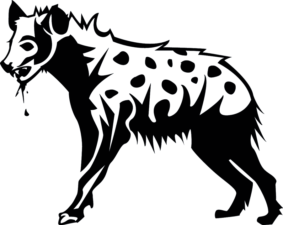 Hyena Clipart Black and White