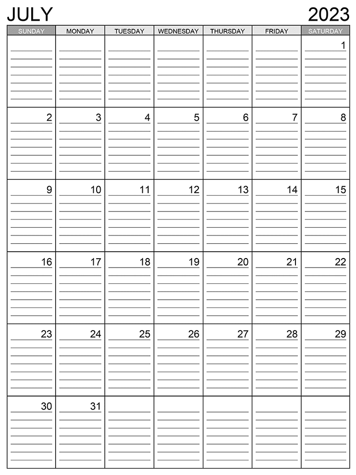 July 2023 Calendar Clipart Png Free