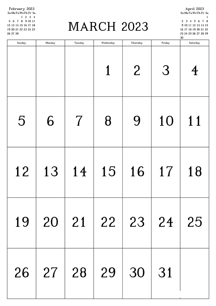 March 2023 Calendar Clipart Png