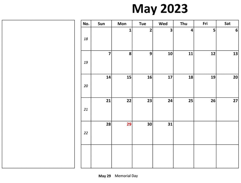 May 2023 Calendar Image
