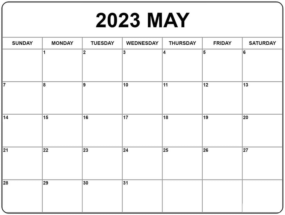 May 2023 Calendar Picture
