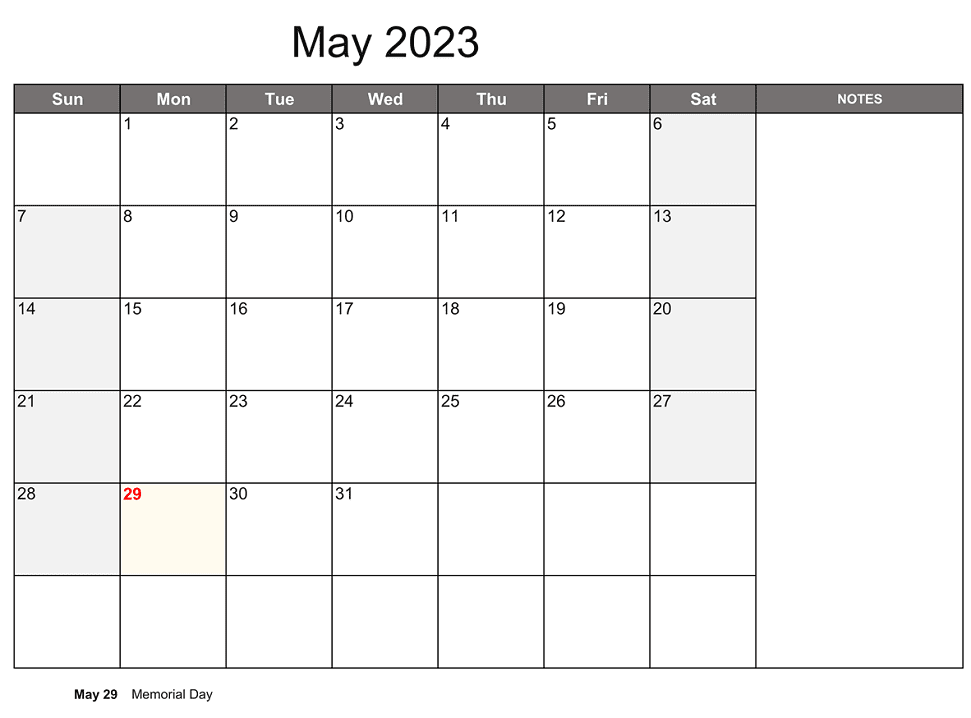 May 2023 Calendar Pictures