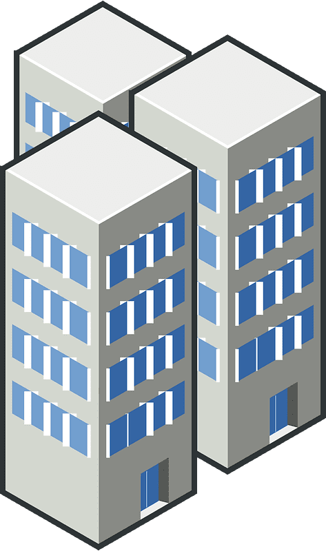 Three Buildings Clipart Transparent