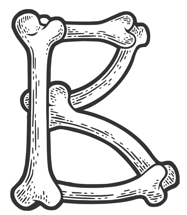 Bone Letter B Clipart