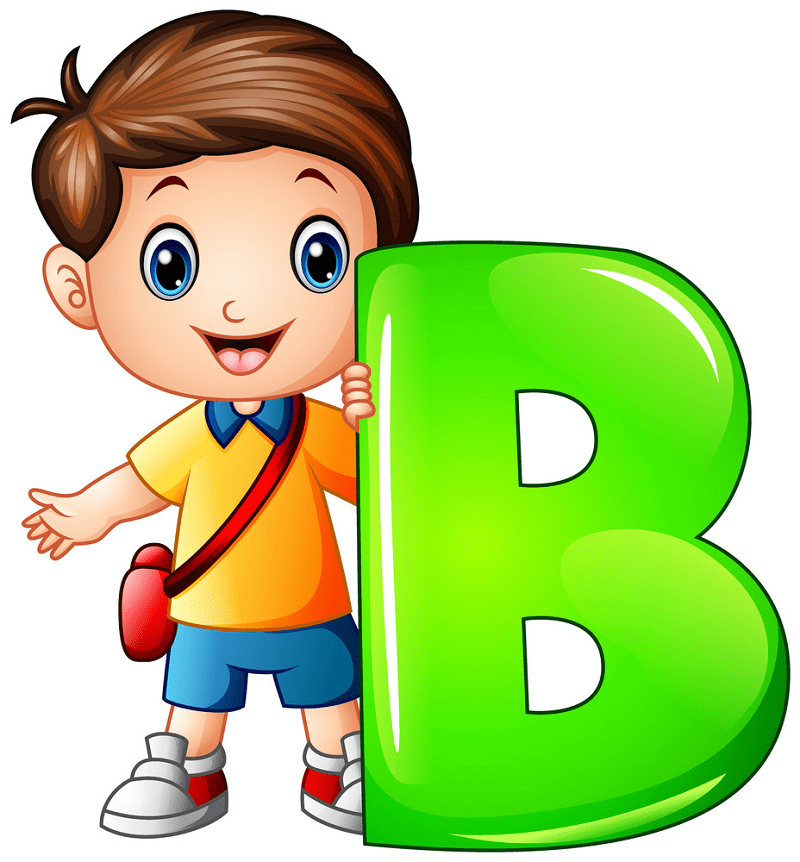 Boy and Letter B Clipart