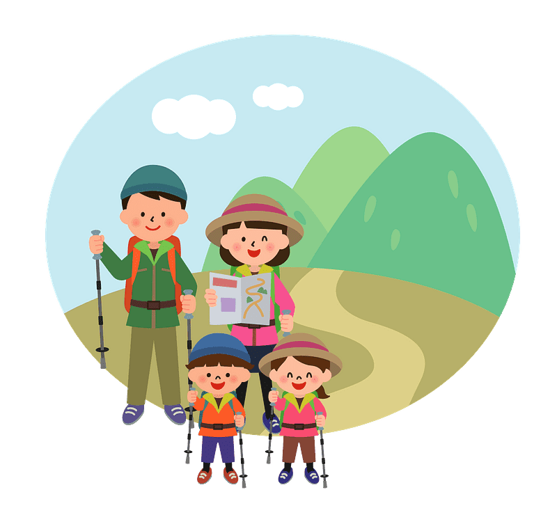 Family Hiking Clipart Transparent Background