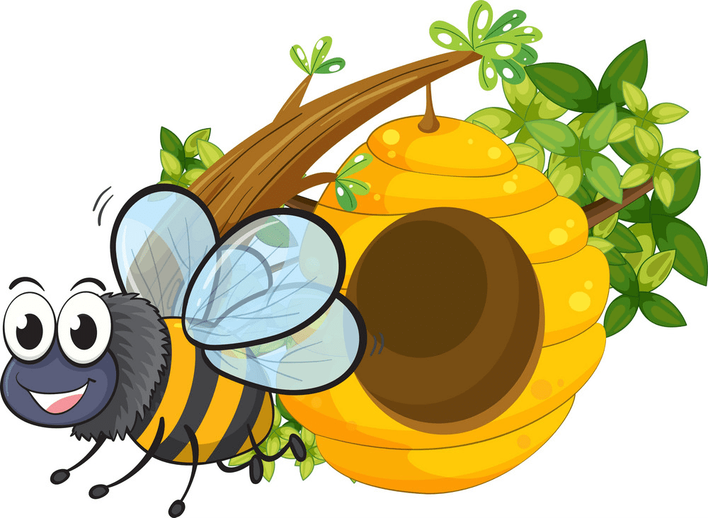 Bee and Beehive Clipart Free