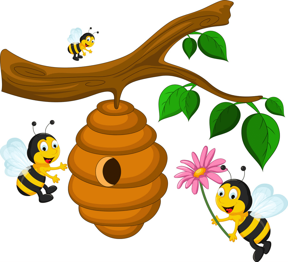 Bee and Beehive Clipart