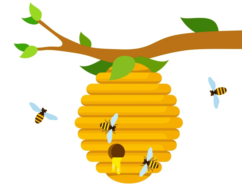 Bees and Beehive Clipart