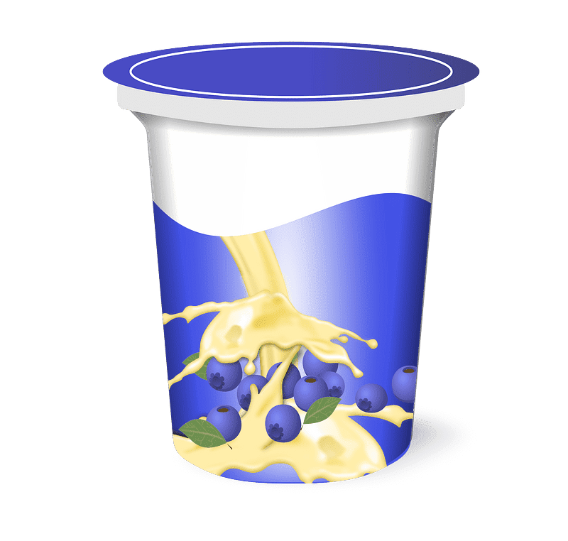 Blueberry Yogurt Clipart Transparent