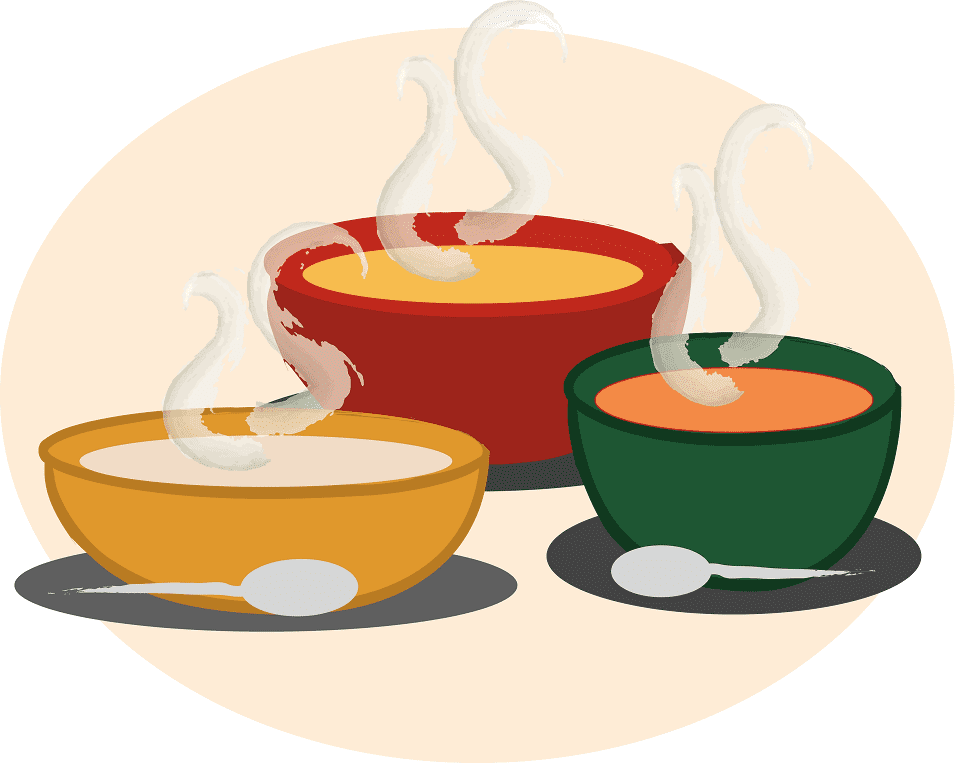 Bowls of Soup Clipart