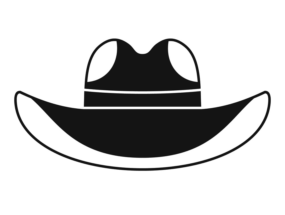 Cowboy Hat Black and White Clipart Free