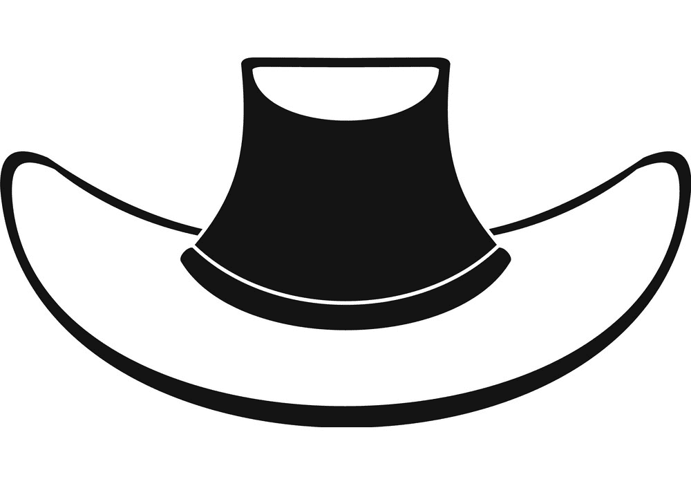 Cowboy Hat Black and White Clipart Png