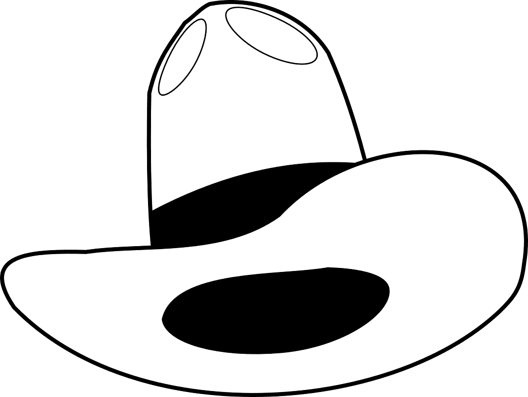Cowboy Hat Clipart Black and White