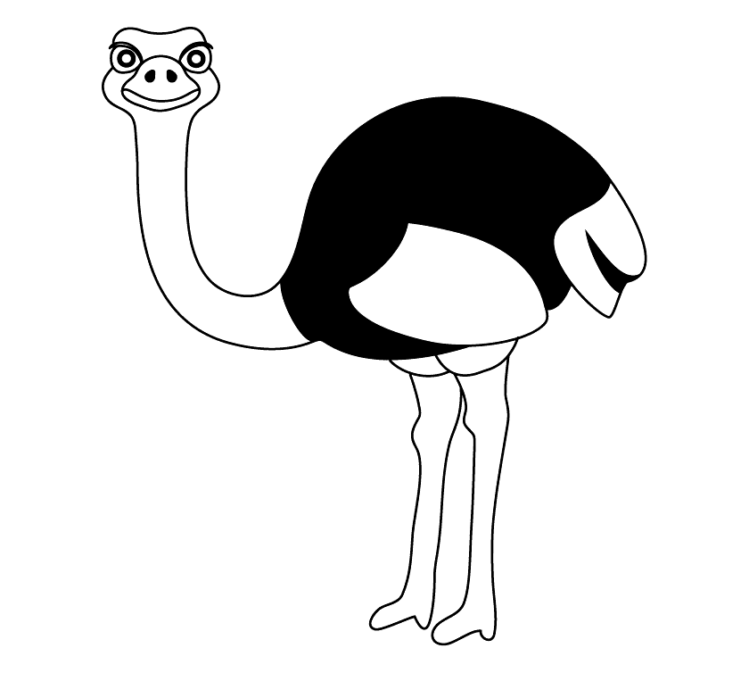 Download Ostrich Clipart Black and White