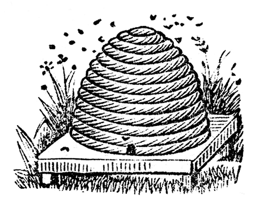 Free Beehive Black and White Clipart