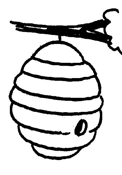 Free Beehive Clipart Black and White
