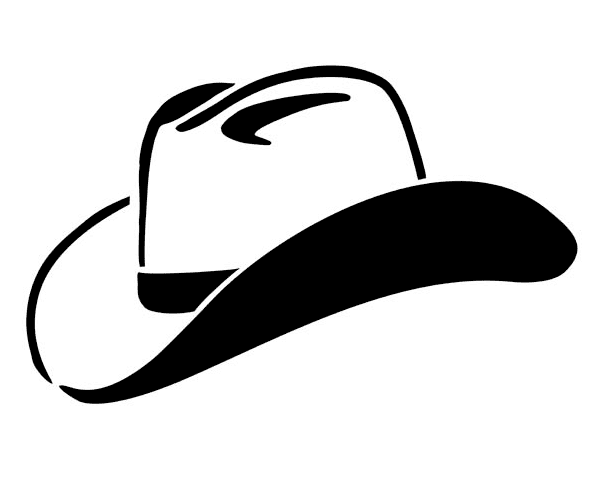 Free Cowboy Hat Clipart Black and White