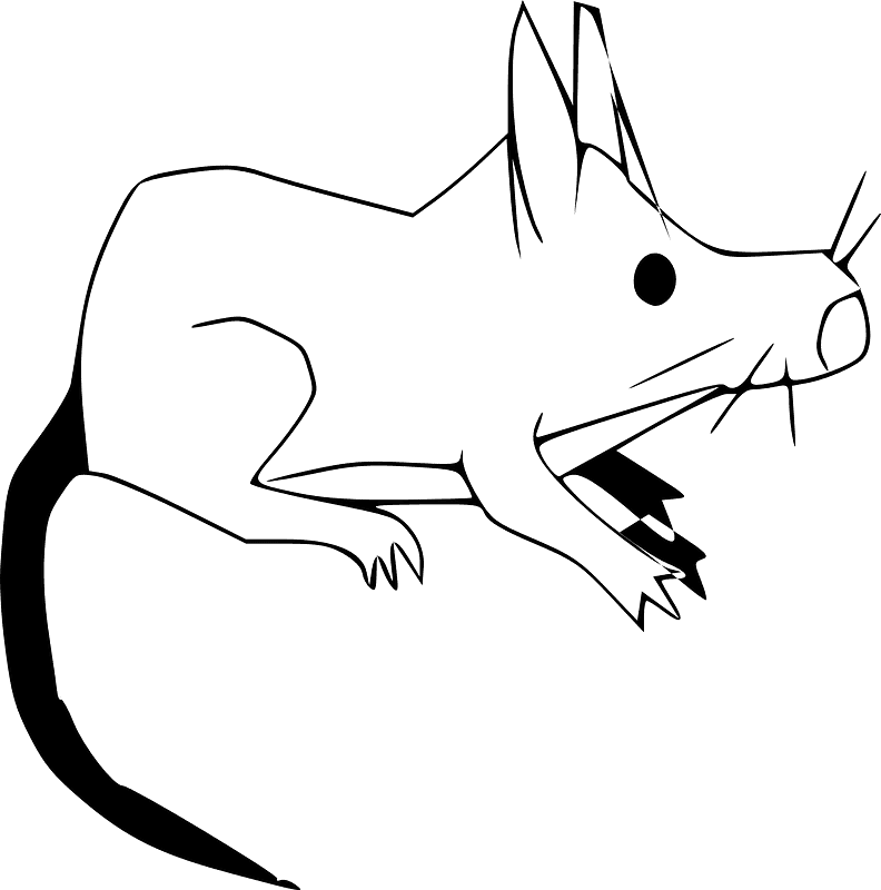 Free Rat Clipart Black and White