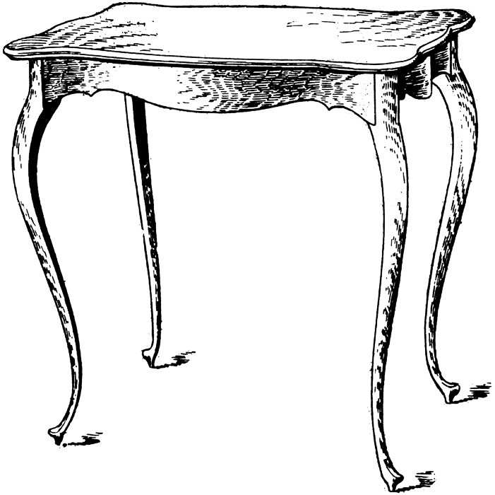 Free Table Black and White Clipart