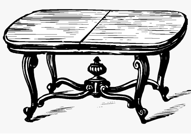 Free Table Clipart Black and White