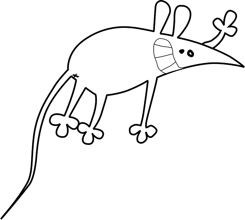 Funny Rat Clipart Black and White