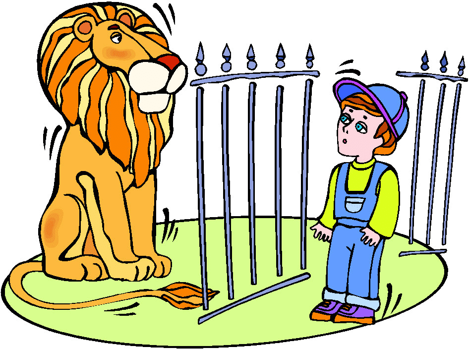 Lion in Zoo Clipart