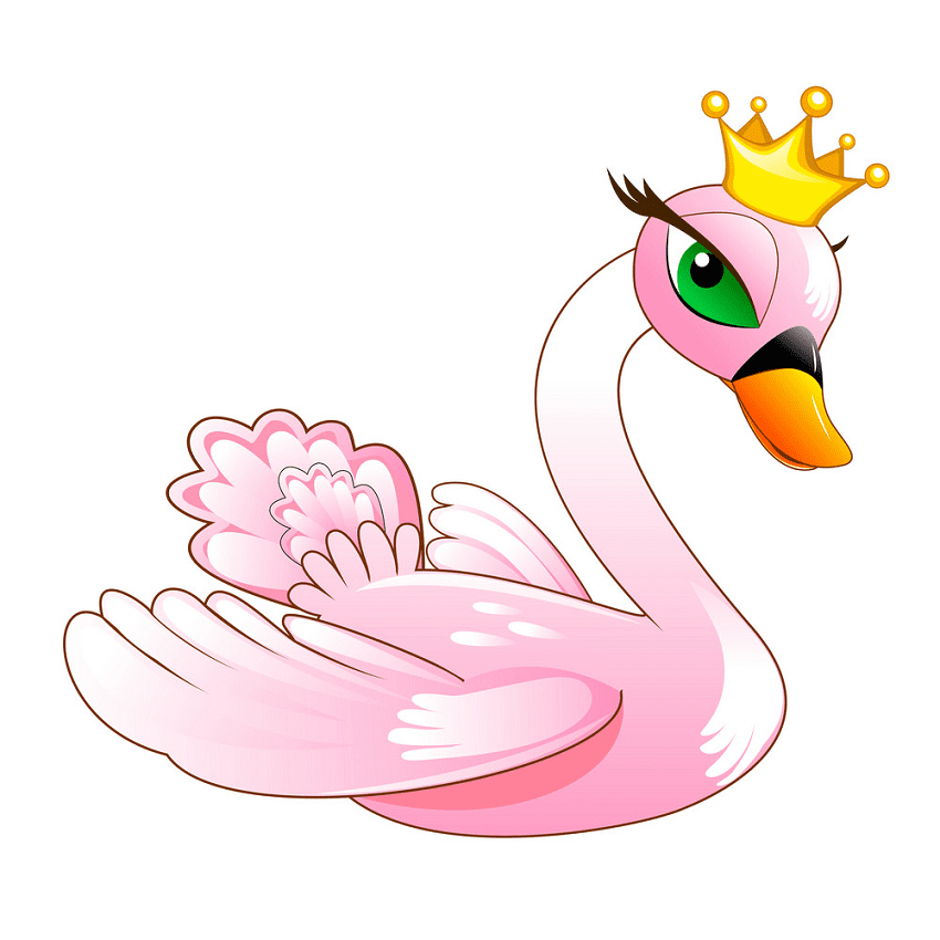 Pink Swan Clipart