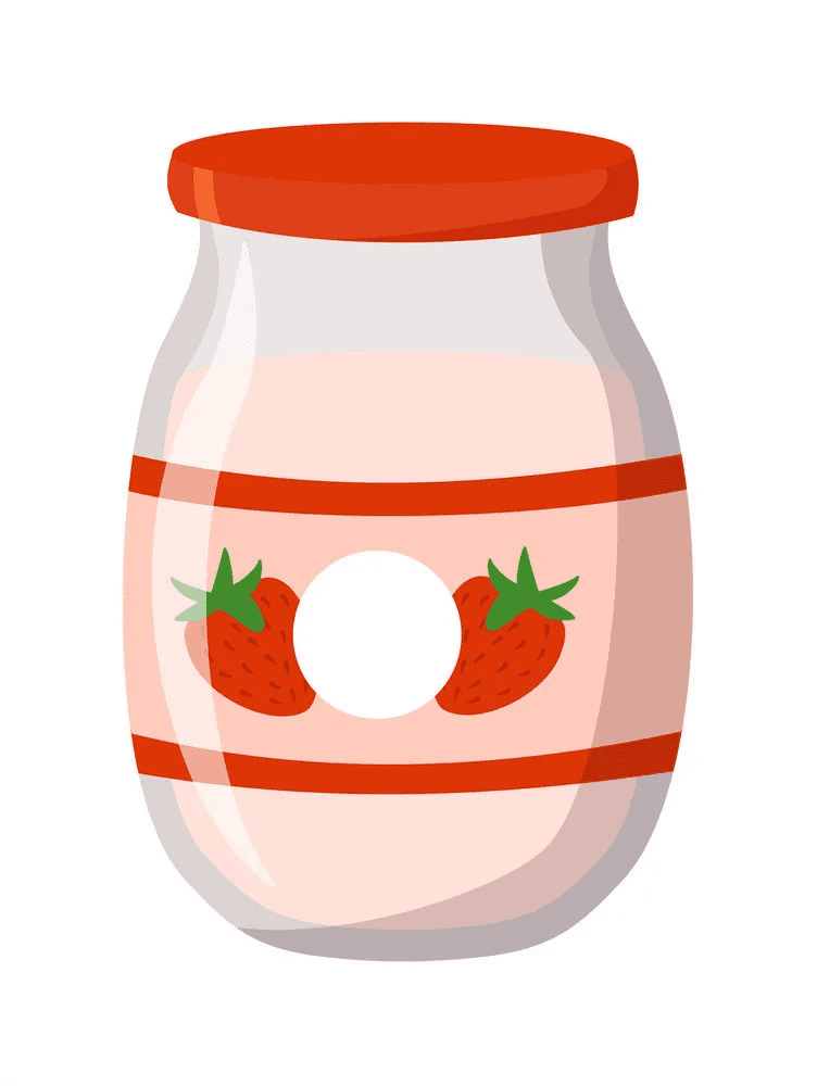 Strawberry Yogurt Clipart Image