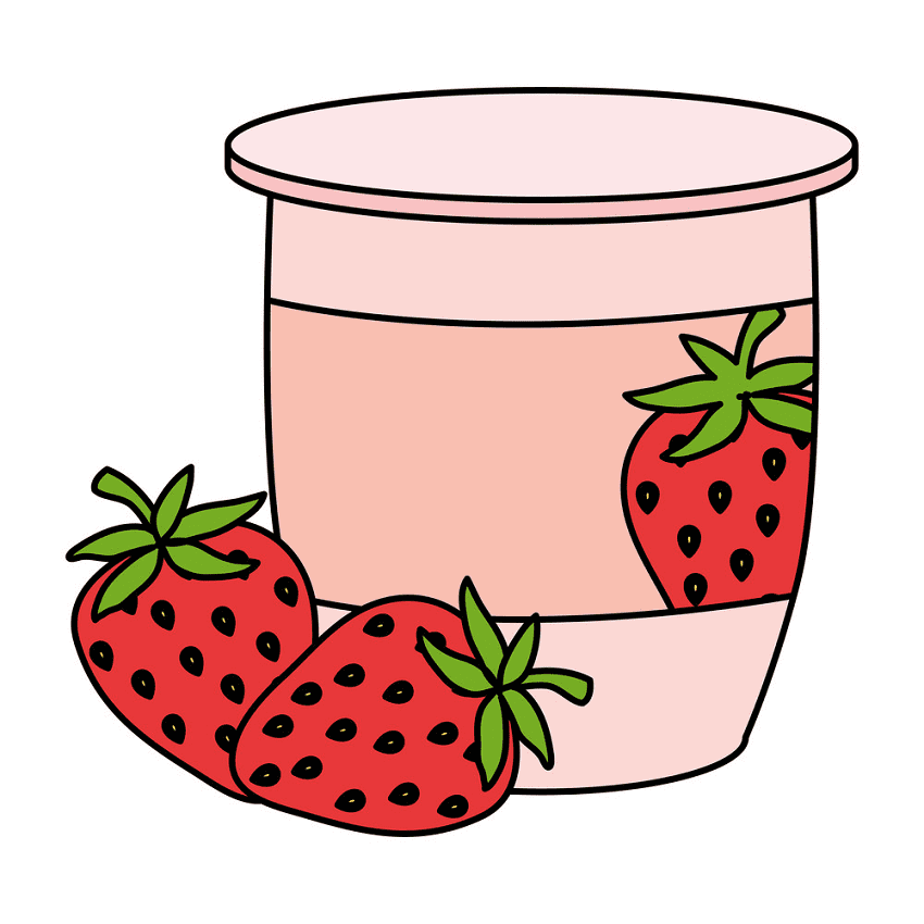 Strawberry Yogurt Clipart Picture