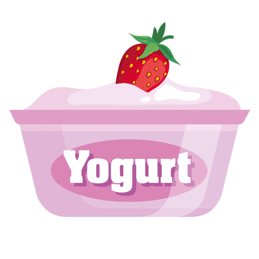 Strawberry Yogurt Clipart Pictures