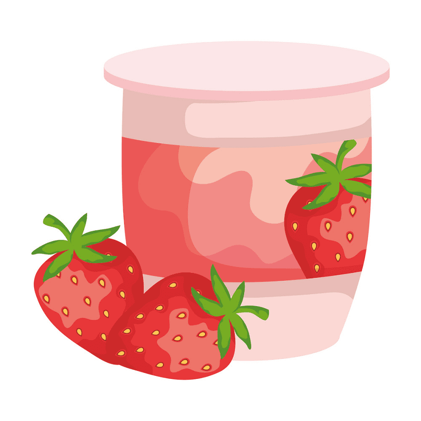 Strawberry Yogurt Clipart Png