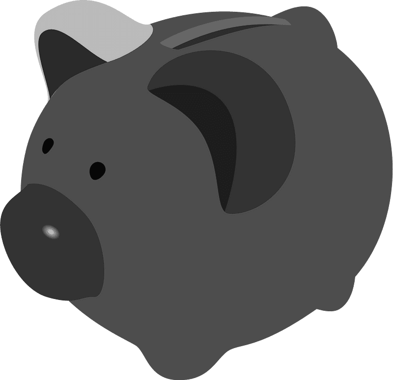 Black Piggy Bank Clipart Transparent