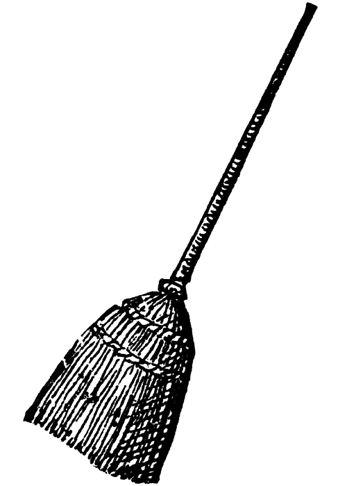 Broom Black and White Clipart