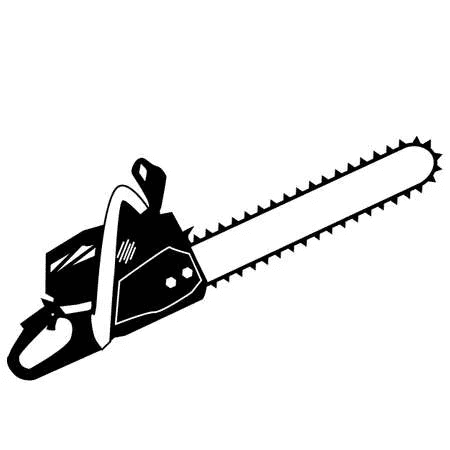 Chainsaw Black and White Clipart