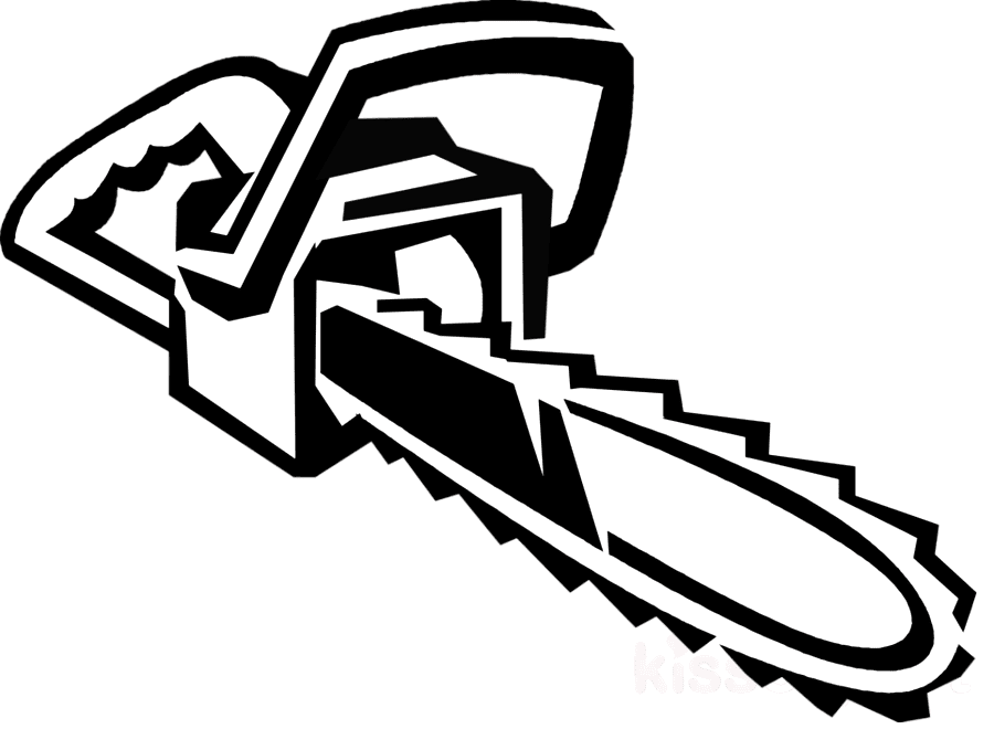 Chainsaw Clipart Black and White