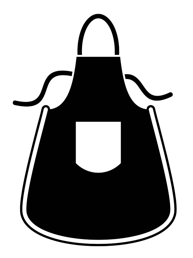 Free Apron Black and White Clipart