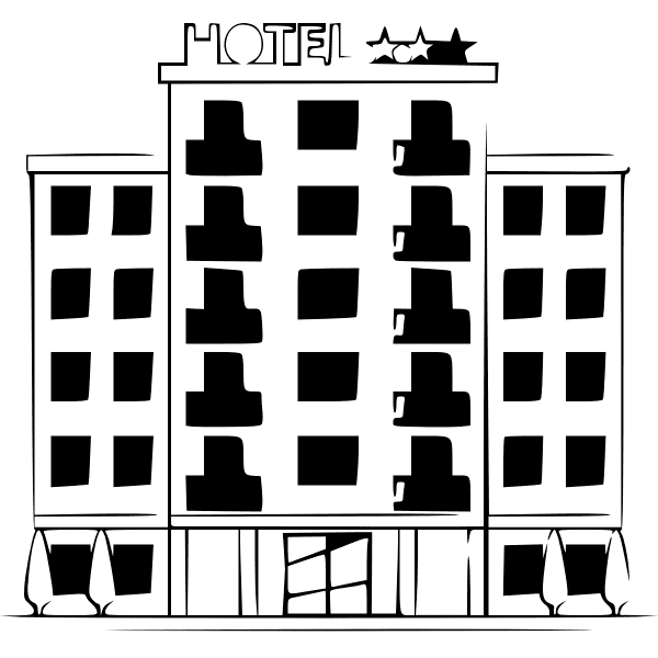 Free Hotel Clipart Black and White