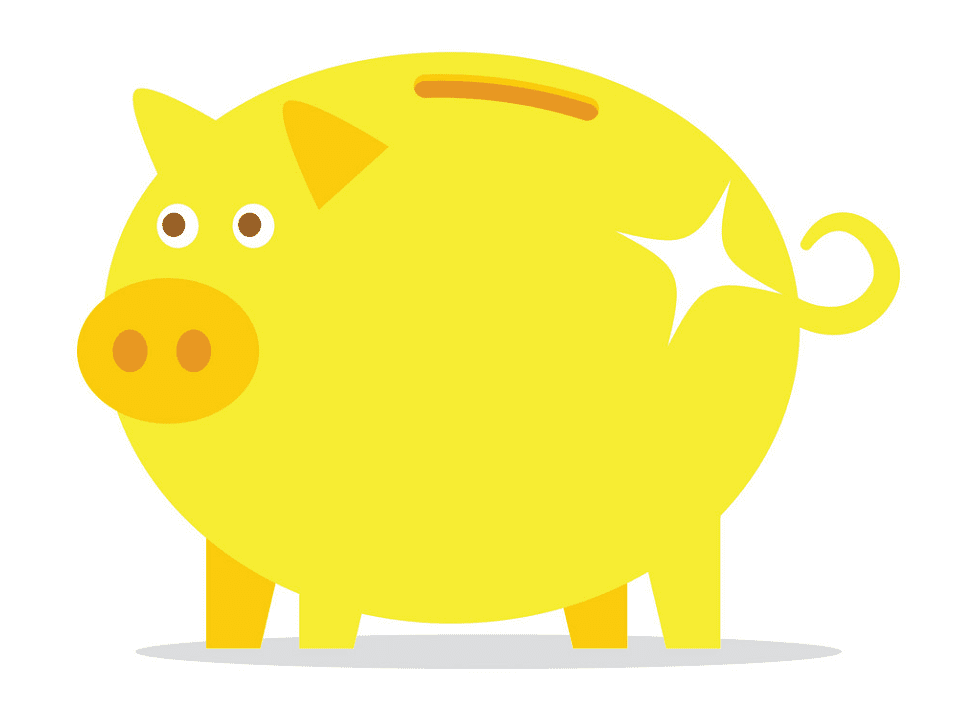 Golden Piggy Bank Clipart