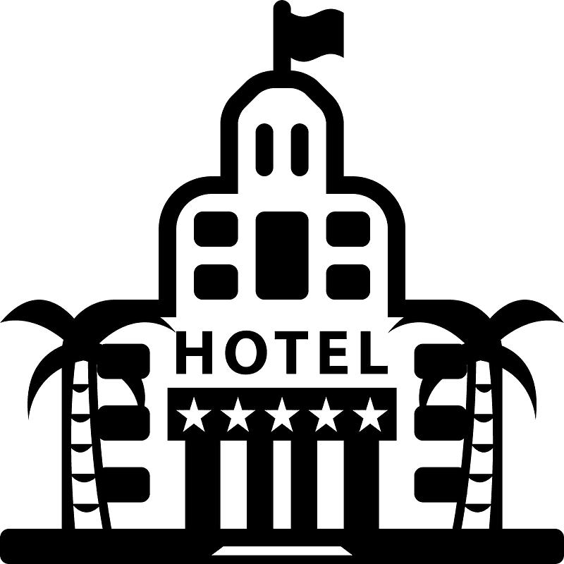 Hotel Clipart Black and White