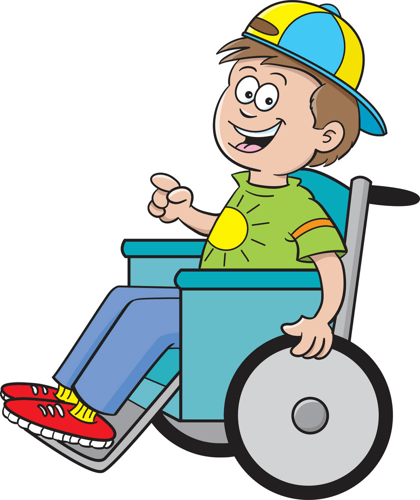 Kid in Wheelchair Clipart Image