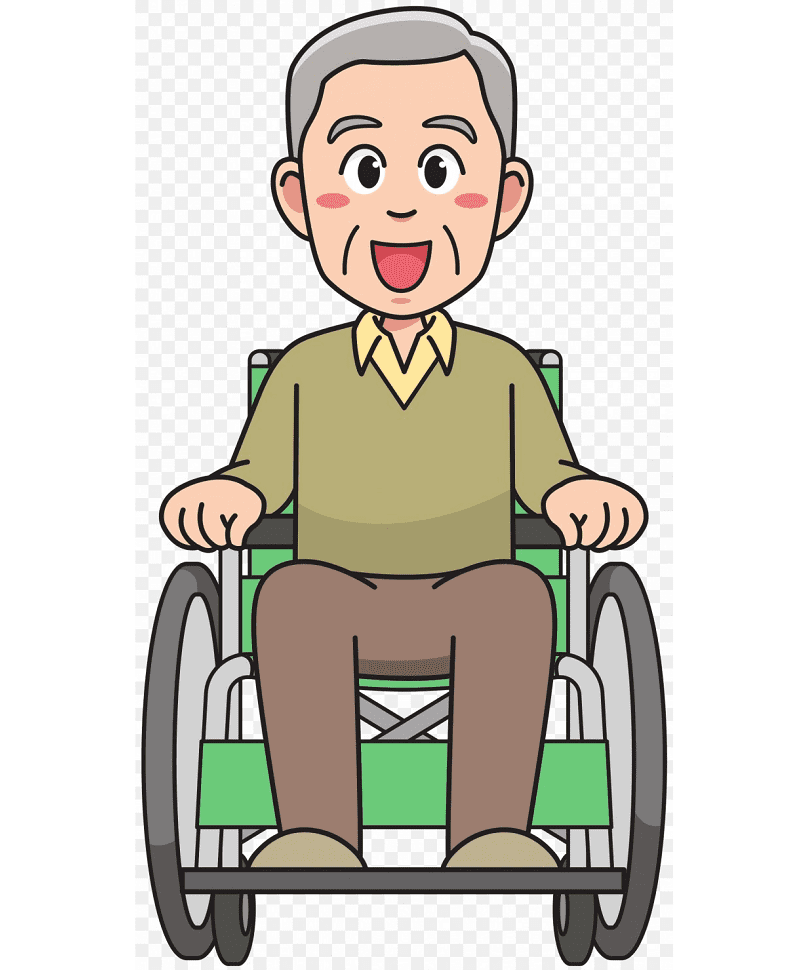 Old Man in Wheelchair Clipart Png