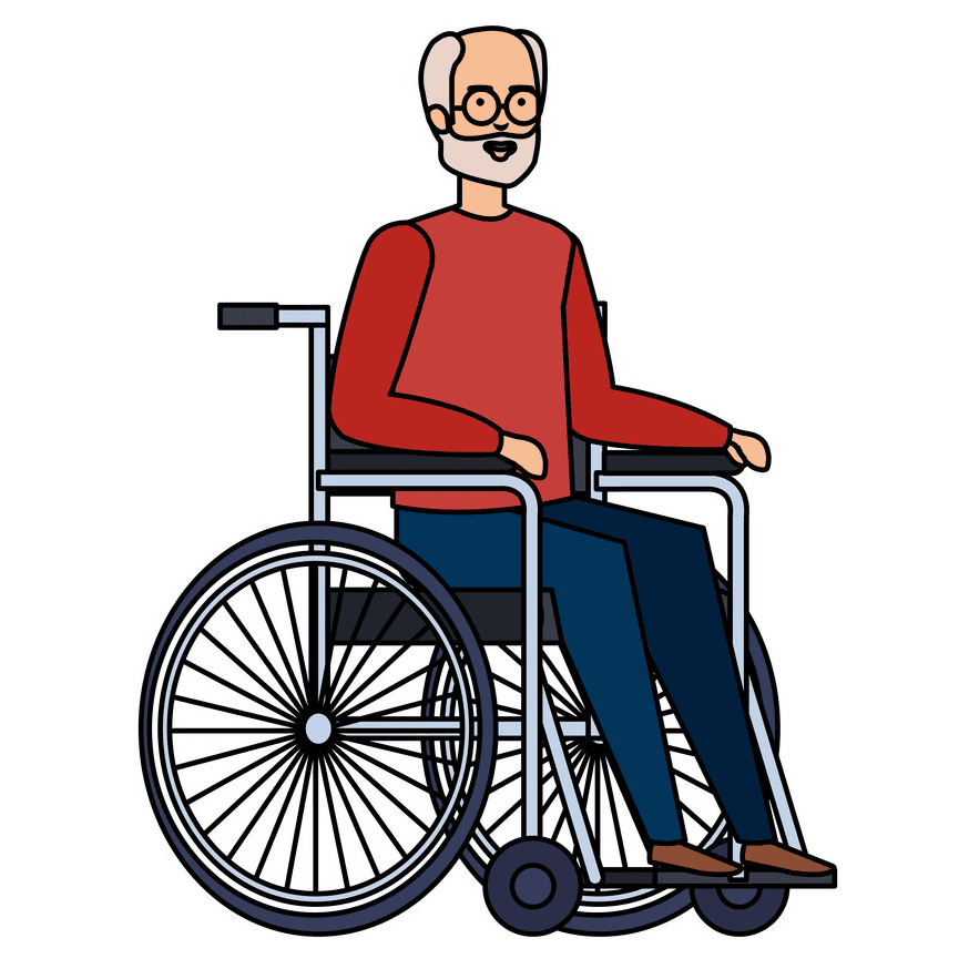 Old Man in Wheelchair Clipart